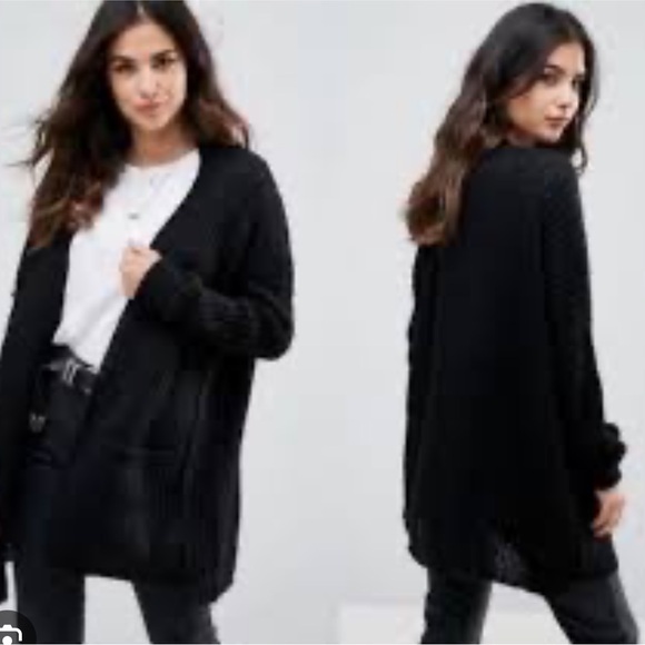 Free People Jackets & Blazers - Free People Black Alpaca Cardigan Sweater